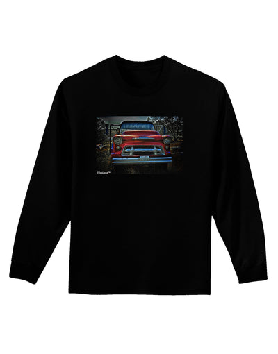 TooLoud Vintage Truck Adult Long Sleeve Dark T-Shirt-TooLoud-Black-Small-Davson Sales