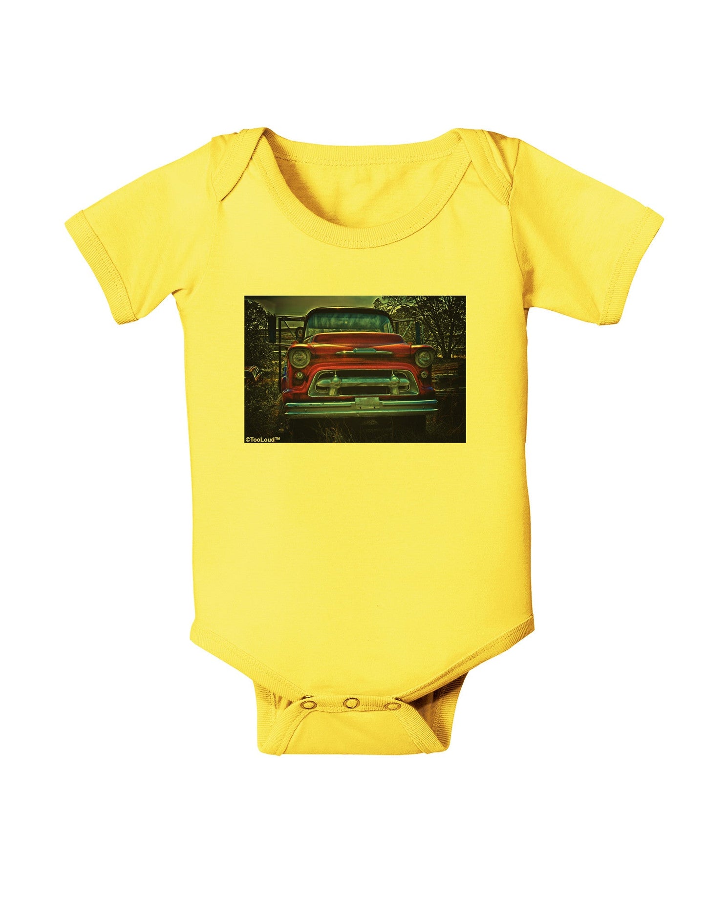 TooLoud Vintage Truck Baby Romper Bodysuit-Baby Romper-TooLoud-Yellow-06-Months-Davson Sales
