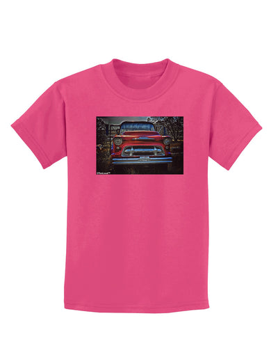 TooLoud Vintage Truck Childrens Dark T-Shirt-Childrens T-Shirt-TooLoud-Sangria-X-Small-Davson Sales