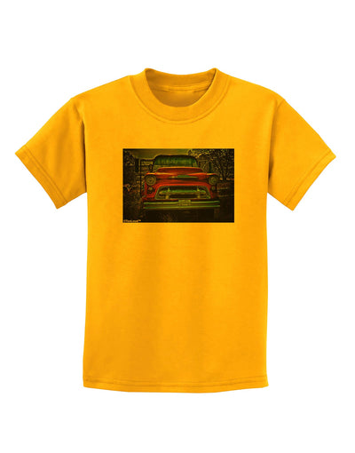 TooLoud Vintage Truck Childrens T-Shirt-Childrens T-Shirt-TooLoud-Gold-X-Small-Davson Sales