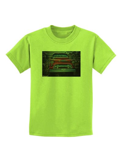 TooLoud Vintage Truck Childrens T-Shirt-Childrens T-Shirt-TooLoud-Lime-Green-X-Small-Davson Sales