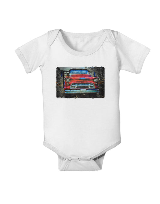 TooLoud Vintage Truck Watercolor Baby Romper Bodysuit-Baby Romper-TooLoud-White-06-Months-Davson Sales