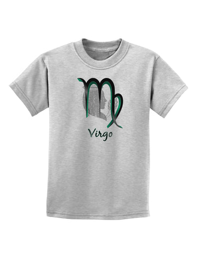 TooLoud Virgo Symbol Childrens T-Shirt-Childrens T-Shirt-TooLoud-AshGray-X-Small-Davson Sales