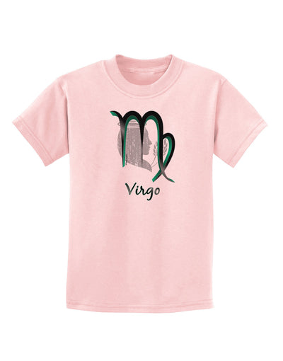 TooLoud Virgo Symbol Childrens T-Shirt-Childrens T-Shirt-TooLoud-PalePink-X-Small-Davson Sales