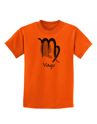 TooLoud Virgo Symbol Childrens T-Shirt-Childrens T-Shirt-TooLoud-Orange-X-Small-Davson Sales