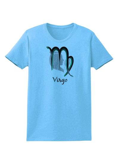 TooLoud Virgo Symbol Womens T-Shirt-Womens T-Shirt-TooLoud-Aquatic-Blue-X-Small-Davson Sales