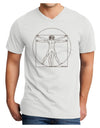 TooLoud Vitruvian Man Drawing Adult V-Neck T-shirt-Mens V-Neck T-Shirt-TooLoud-White-Small-Davson Sales