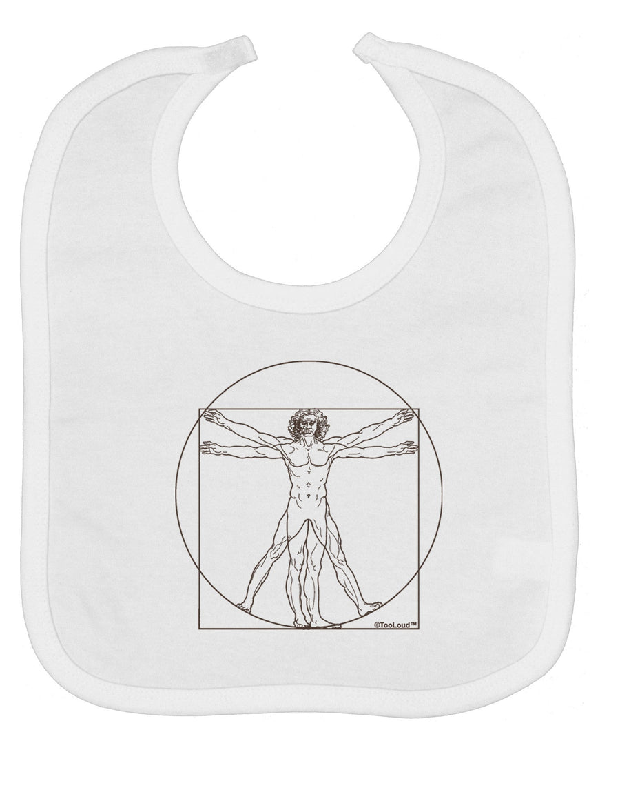 TooLoud Vitruvian Man Drawing Baby Bib