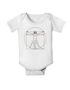 TooLoud Vitruvian Man Drawing Baby Romper Bodysuit-Baby Romper-TooLoud-White-06-Months-Davson Sales