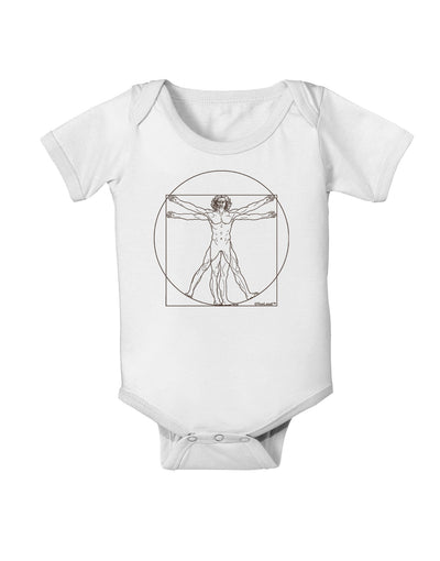 TooLoud Vitruvian Man Drawing Baby Romper Bodysuit-Baby Romper-TooLoud-White-06-Months-Davson Sales