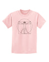 TooLoud Vitruvian Man Drawing Childrens T-Shirt-Childrens T-Shirt-TooLoud-PalePink-X-Small-Davson Sales