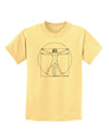 TooLoud Vitruvian Man Drawing Childrens T-Shirt-Childrens T-Shirt-TooLoud-Daffodil-Yellow-X-Small-Davson Sales