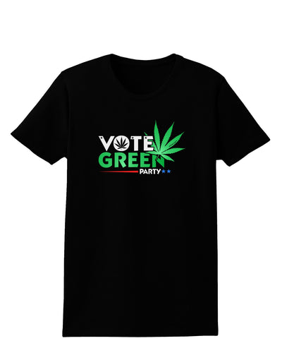 TooLoud Vote Green Party - Marijuana Womens Dark T-Shirt-TooLoud-Black-X-Small-Davson Sales