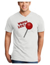 TooLoud Wanna Lick Lollipop Adult V-Neck T-shirt-Mens V-Neck T-Shirt-TooLoud-White-Small-Davson Sales