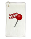 TooLoud Wanna Lick Lollipop Micro Terry Gromet Golf Towel 16 x 25 inch-Golf Towel-TooLoud-White-Davson Sales