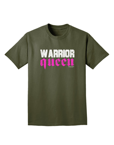 TooLoud Warrior Queen Pink Script Adult Dark T-Shirt-Mens T-Shirt-TooLoud-Military-Green-Small-Davson Sales