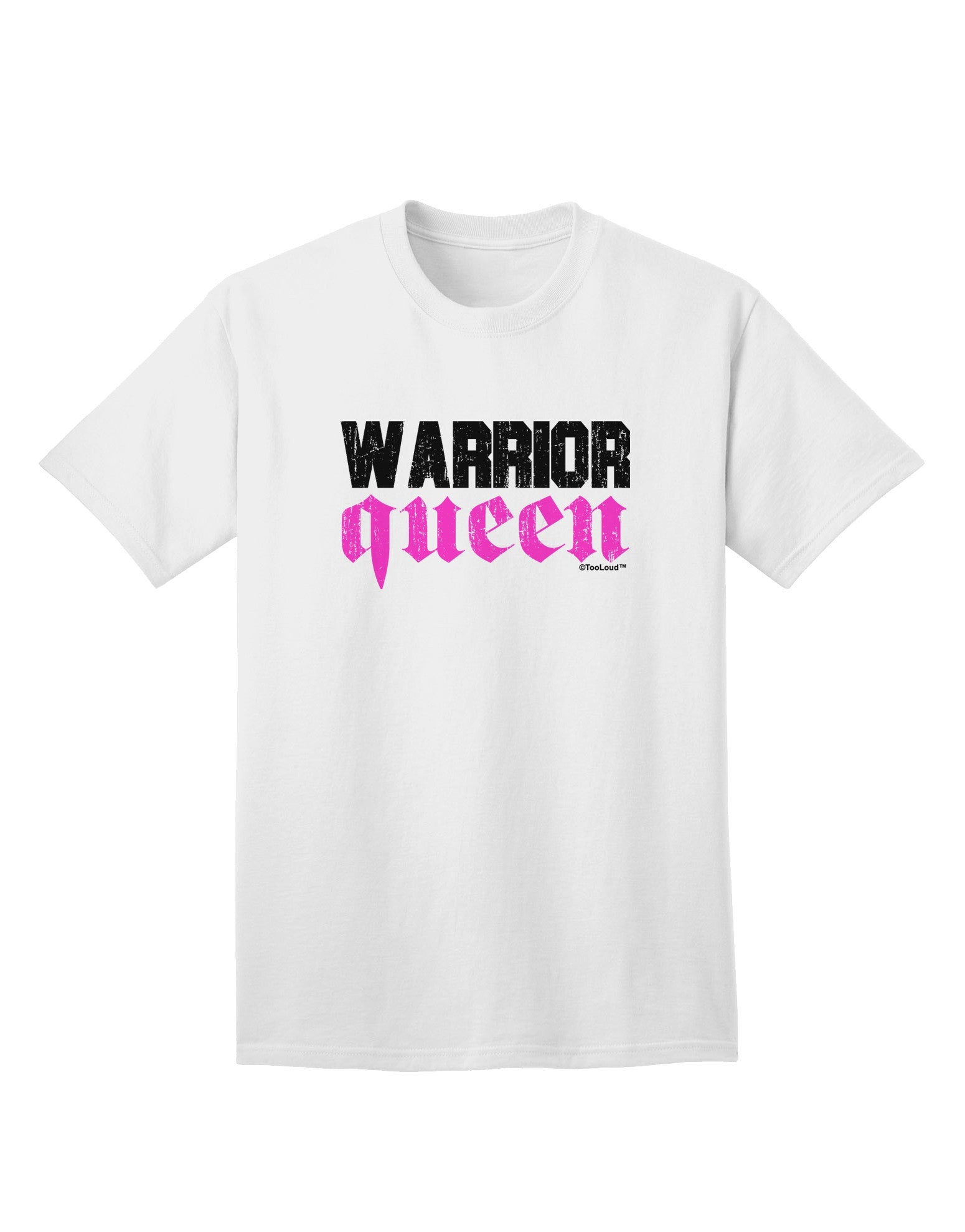 TooLoud Warrior Queen Pink Script Adult T-Shirt-Mens T-Shirt-TooLoud-White-Small-Davson Sales