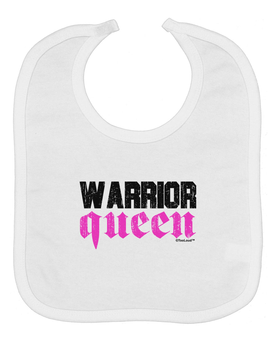 TooLoud Warrior Queen Pink Script Baby Bib