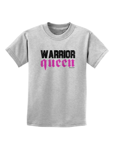 TooLoud Warrior Queen Pink Script Childrens T-Shirt-Childrens T-Shirt-TooLoud-AshGray-X-Small-Davson Sales