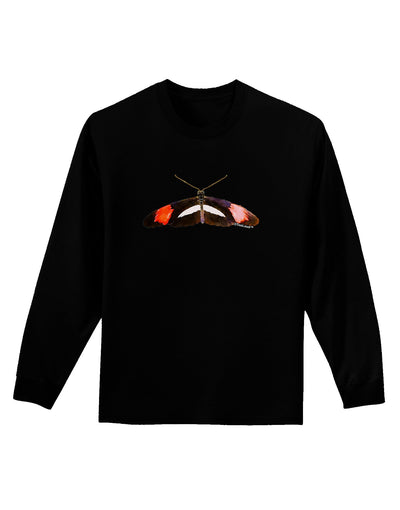 TooLoud Watercolor Butterfly Black Adult Long Sleeve Dark T-Shirt-TooLoud-Black-Small-Davson Sales