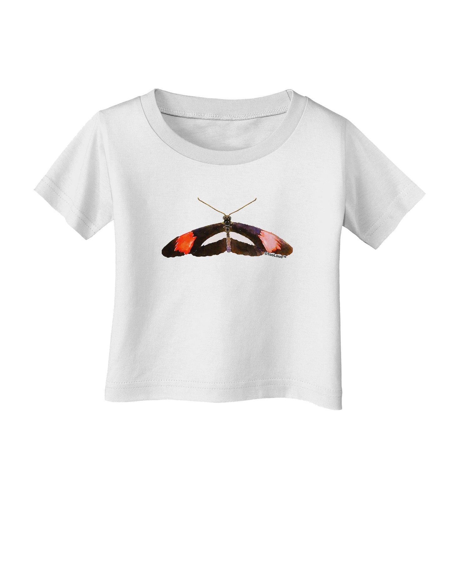 TooLoud Watercolor Butterfly Black Infant T-Shirt-Infant T-Shirt-TooLoud-White-06-Months-Davson Sales