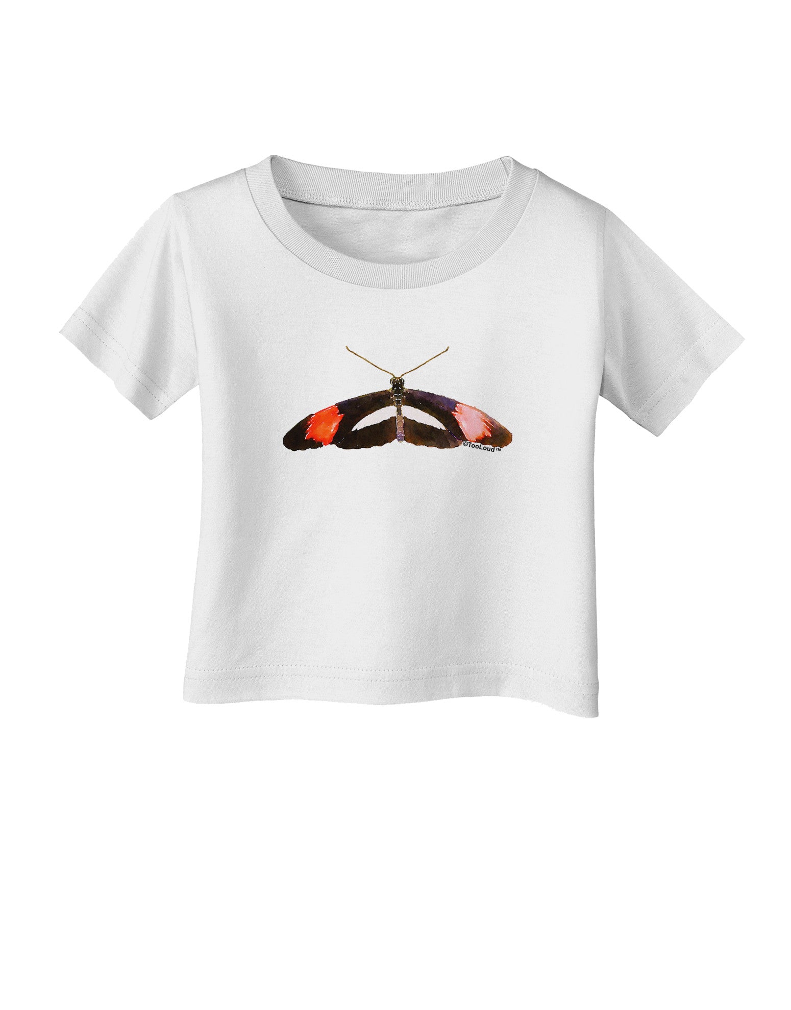 TooLoud Watercolor Butterfly Black Infant T-Shirt-Infant T-Shirt-TooLoud-White-06-Months-Davson Sales