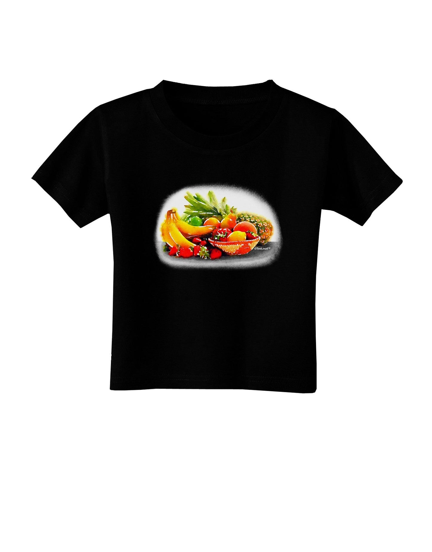 TooLoud Watercolor Fruit Bowl 1 Toddler T-Shirt Dark-Toddler T-Shirt-TooLoud-Black-2T-Davson Sales