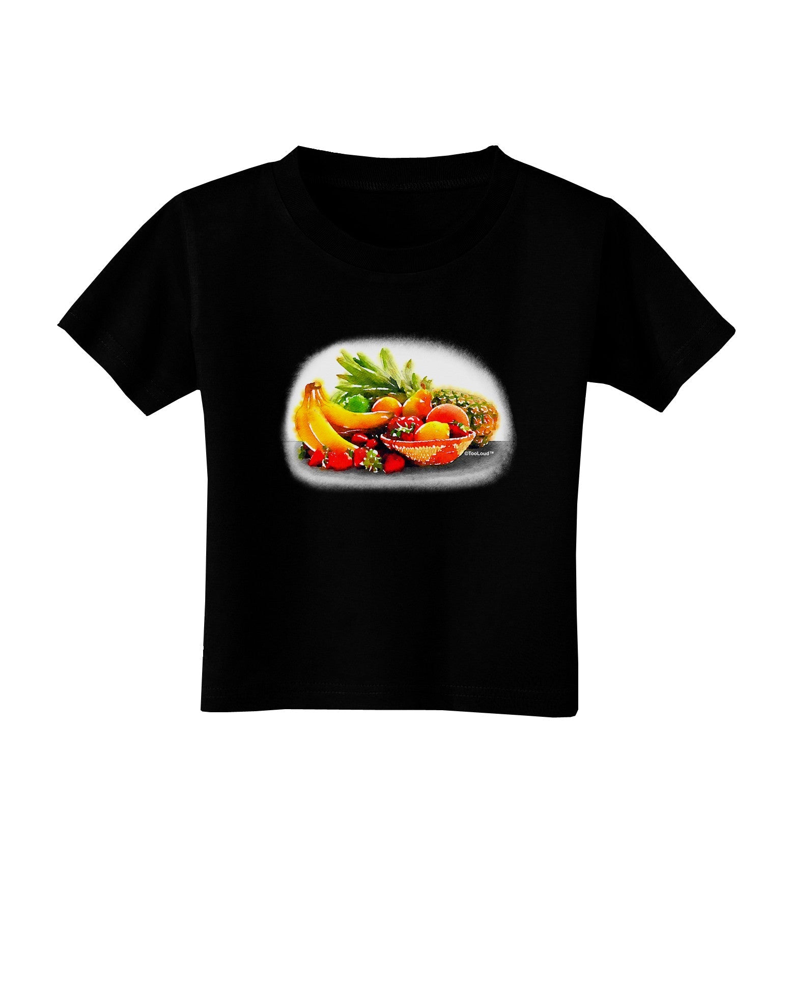TooLoud Watercolor Fruit Bowl 1 Toddler T-Shirt Dark-Toddler T-Shirt-TooLoud-Black-2T-Davson Sales