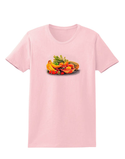 TooLoud Watercolor Fruit Bowl 1 Womens T-Shirt-Womens T-Shirt-TooLoud-PalePink-X-Small-Davson Sales