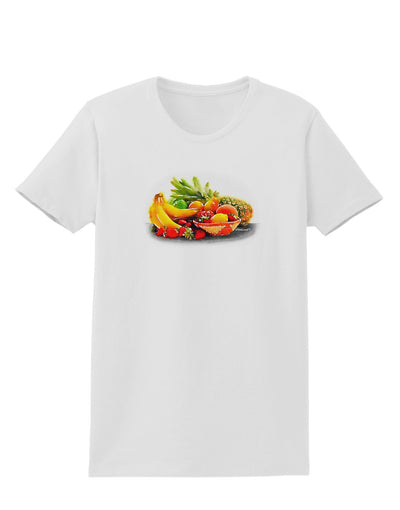 TooLoud Watercolor Fruit Bowl 1 Womens T-Shirt-Womens T-Shirt-TooLoud-White-X-Small-Davson Sales