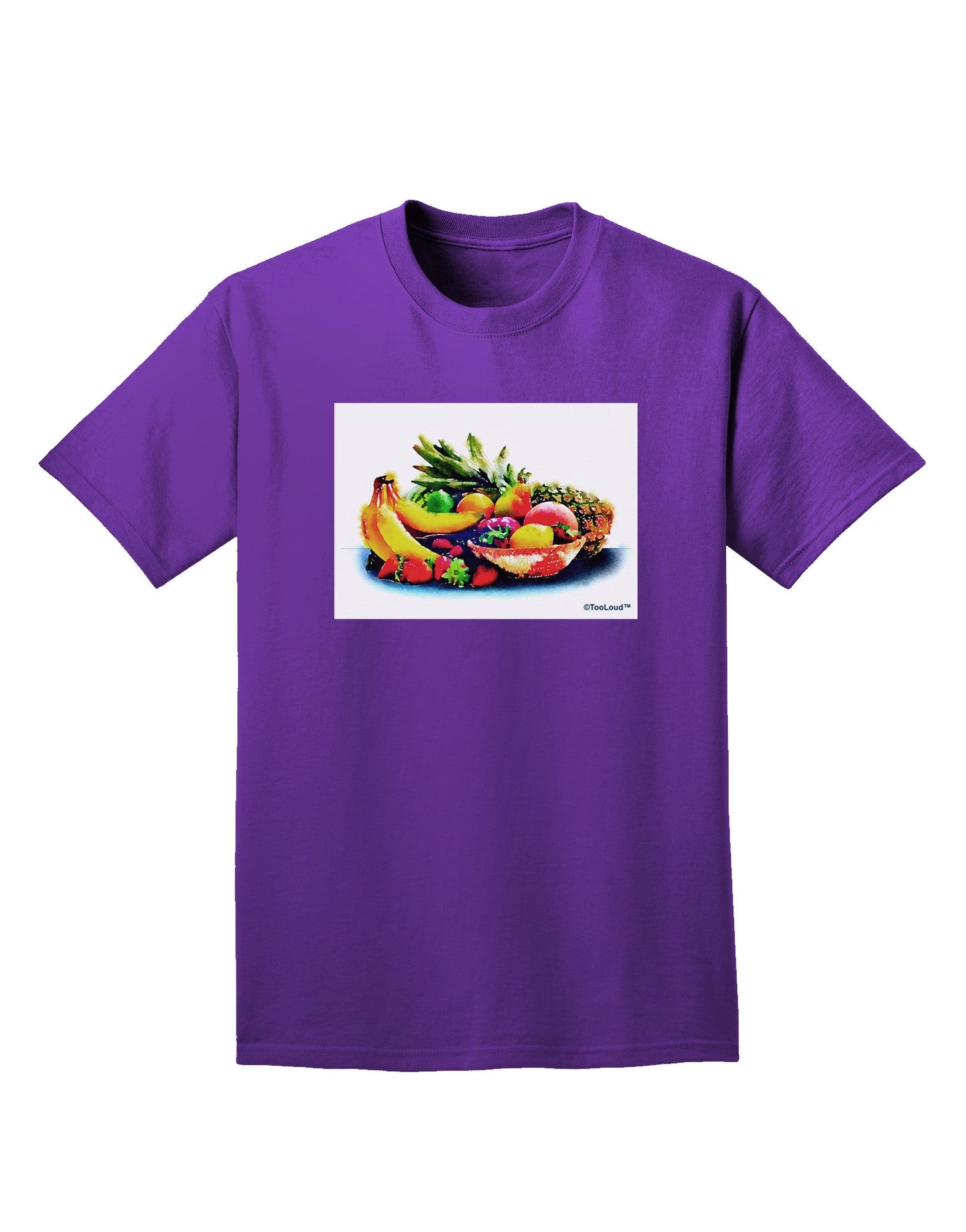 TooLoud Watercolor Fruit Bowl 3 Adult Dark T-Shirt-Mens T-Shirt-TooLoud-Purple-Small-Davson Sales