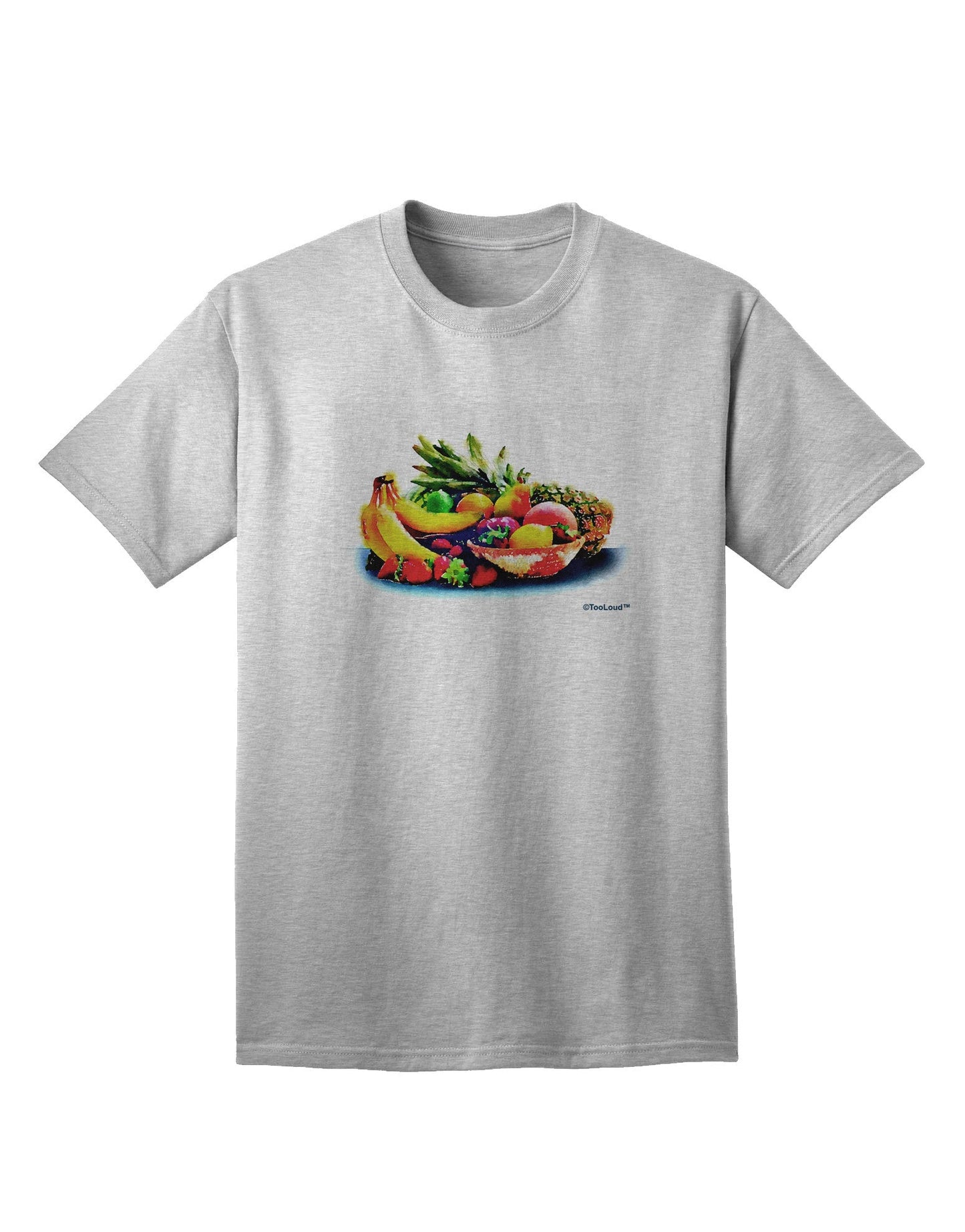TooLoud Watercolor Fruit Bowl 3 Adult T-Shirt-Mens T-Shirt-TooLoud-AshGray-Small-Davson Sales