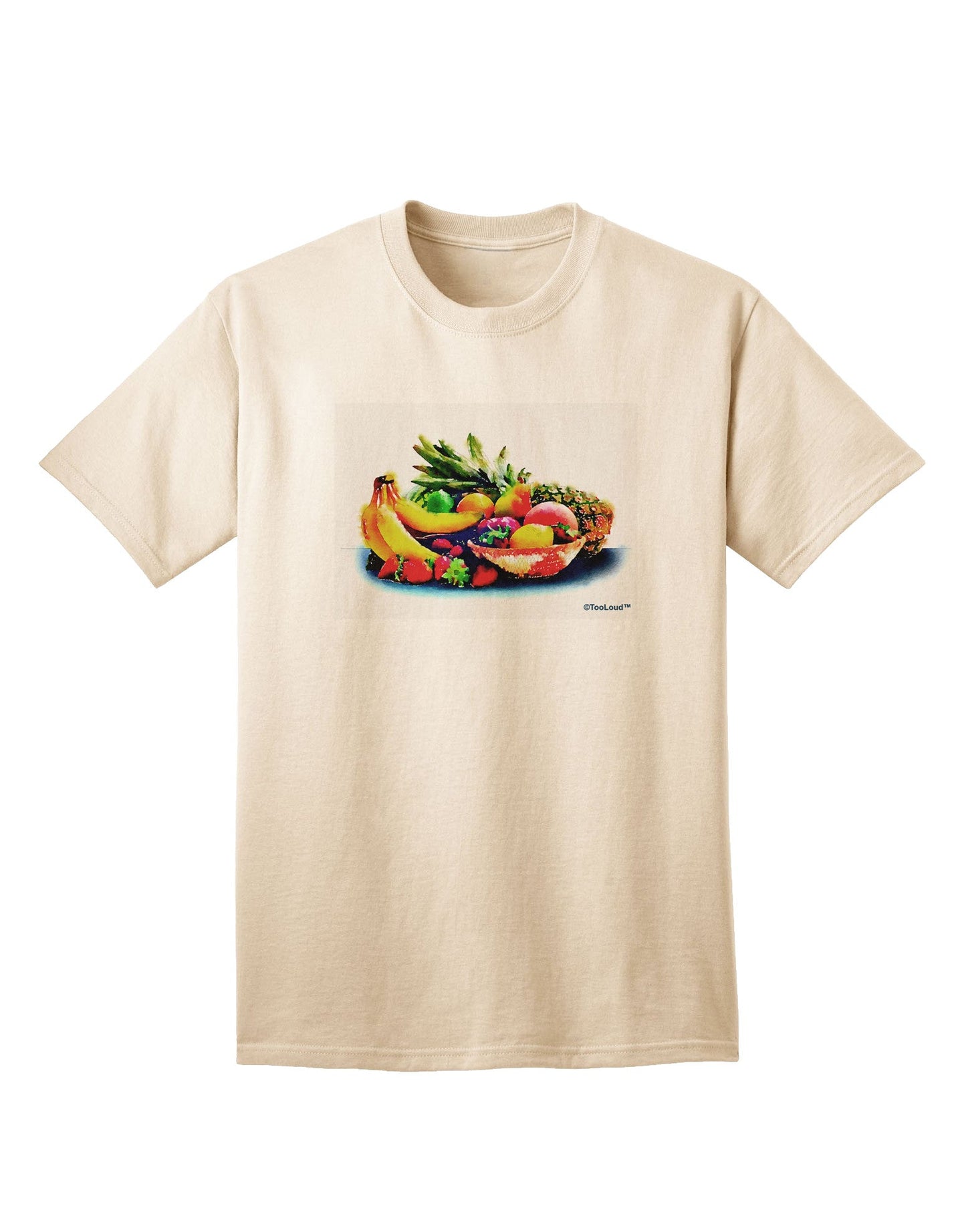 TooLoud Watercolor Fruit Bowl 3 Adult T-Shirt-Mens T-Shirt-TooLoud-Natural-Small-Davson Sales