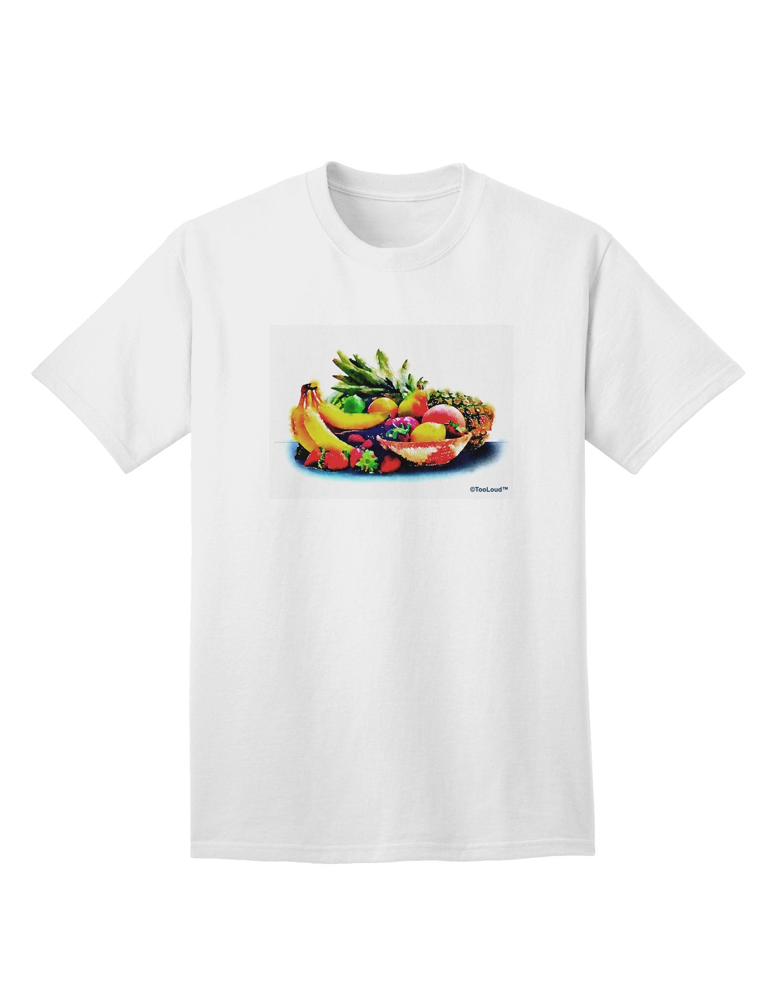 TooLoud Watercolor Fruit Bowl 3 Adult T-Shirt-Mens T-Shirt-TooLoud-White-Small-Davson Sales