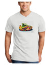 TooLoud Watercolor Fruit Bowl 3 Adult V-Neck T-shirt-Mens V-Neck T-Shirt-TooLoud-White-Small-Davson Sales