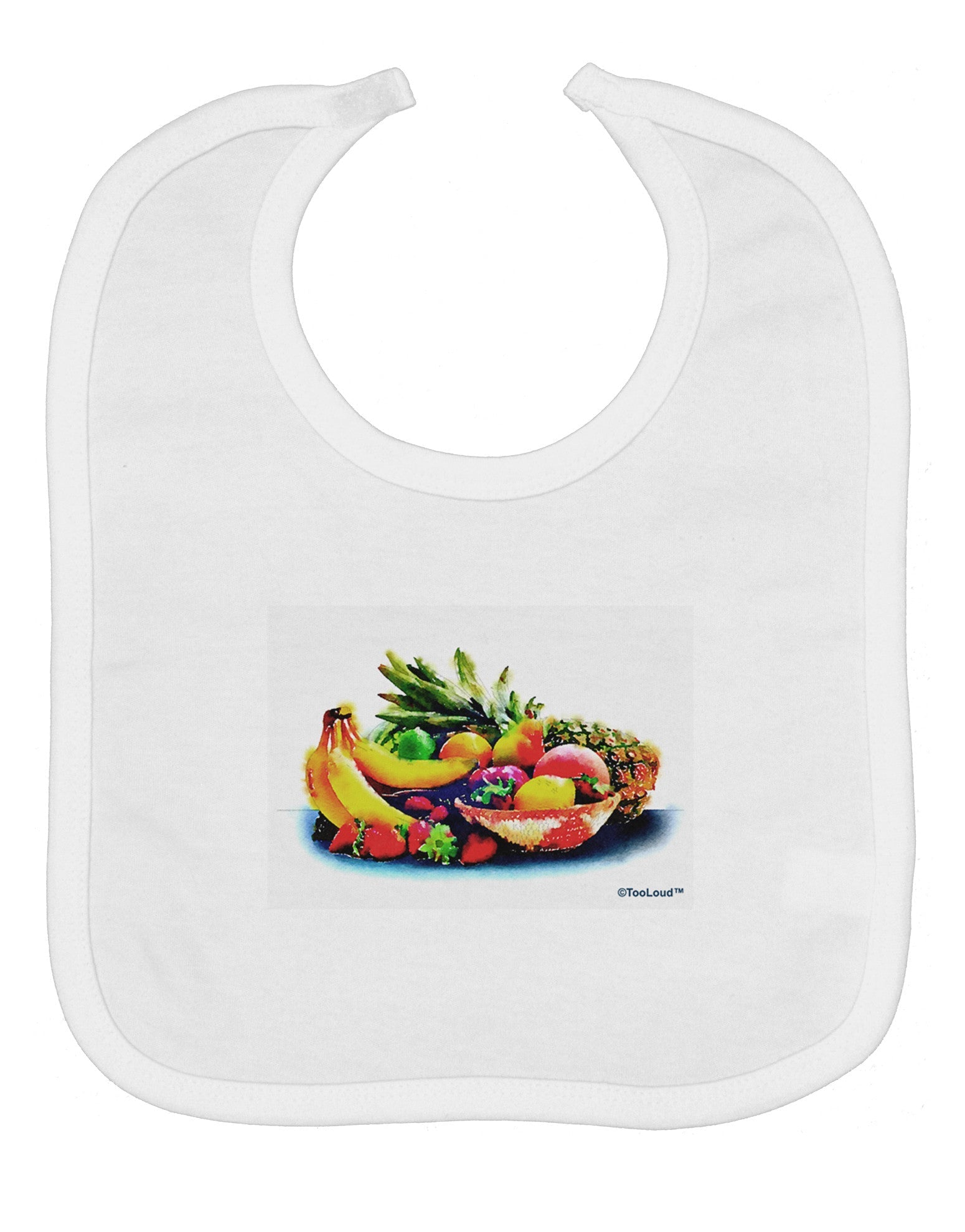TooLoud Watercolor Fruit Bowl 3 Baby Bib