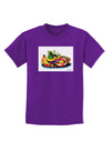 TooLoud Watercolor Fruit Bowl 3 Childrens Dark T-Shirt-Childrens T-Shirt-TooLoud-Purple-X-Small-Davson Sales