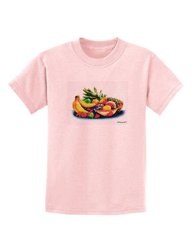 TooLoud Watercolor Fruit Bowl 3 Childrens T-Shirt-Childrens T-Shirt-TooLoud-PalePink-X-Small-Davson Sales