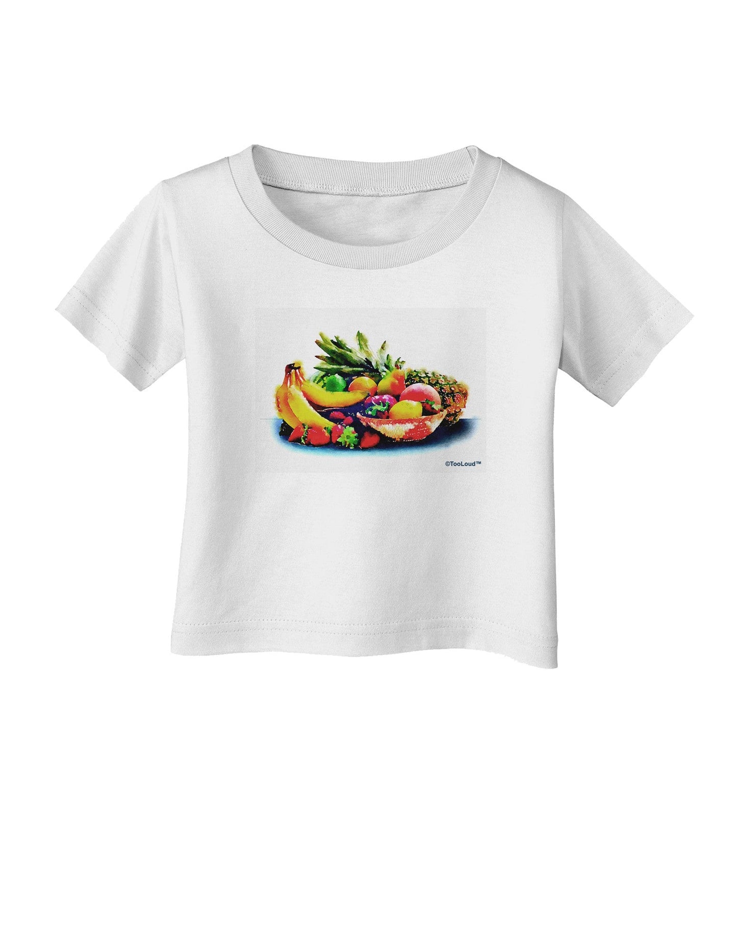 TooLoud Watercolor Fruit Bowl 3 Infant T-Shirt-Infant T-Shirt-TooLoud-White-06-Months-Davson Sales