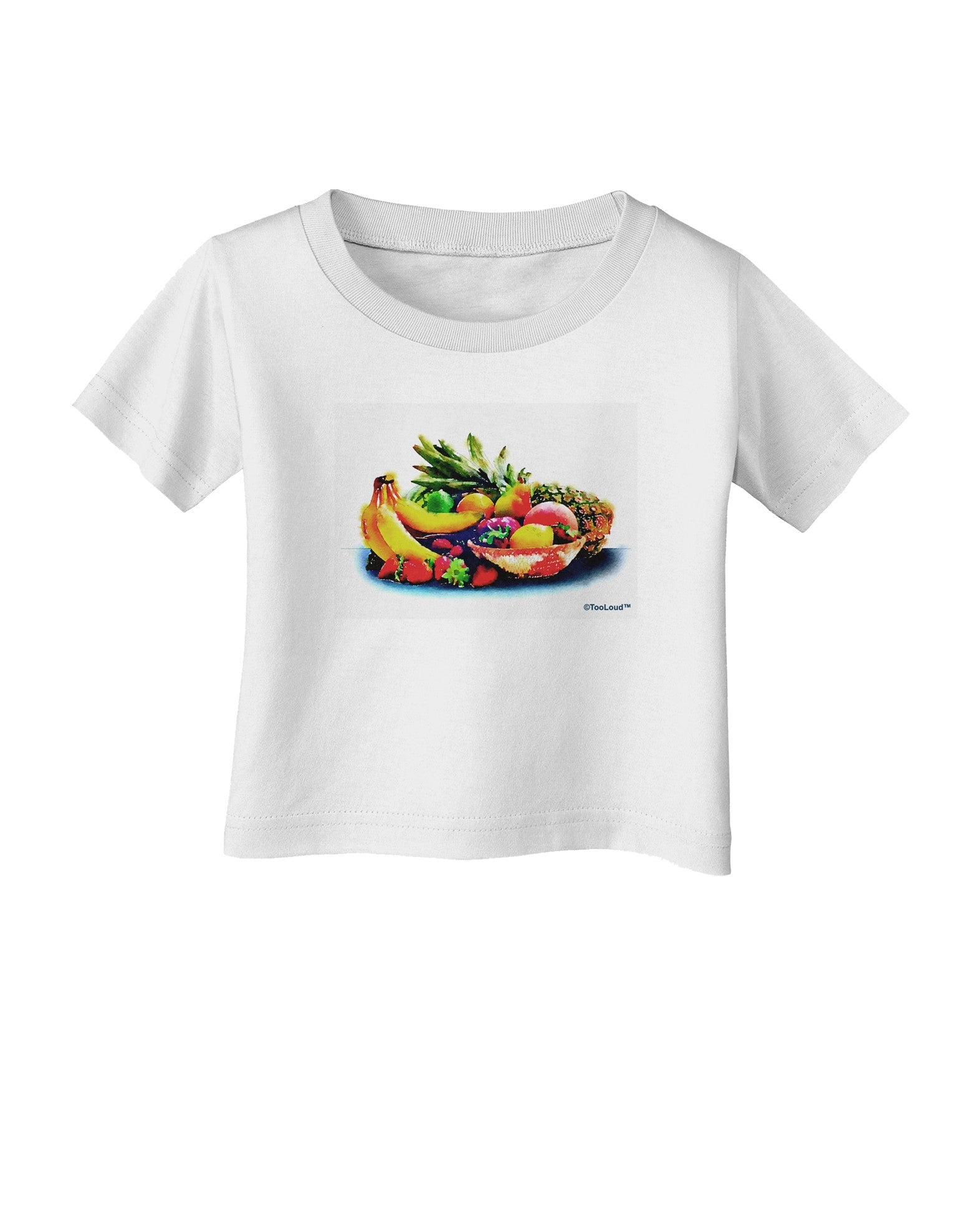 TooLoud Watercolor Fruit Bowl 3 Infant T-Shirt-Infant T-Shirt-TooLoud-White-06-Months-Davson Sales