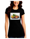 TooLoud Watercolor Fruit Bowl 3 Juniors Crew Dark T-Shirt-T-Shirts Juniors Tops-TooLoud-Black-Juniors Fitted Small-Davson Sales