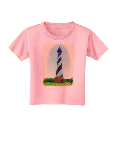 TooLoud Watercolor Lighthouse 1 Toddler T-Shirt-Toddler T-Shirt-TooLoud-Candy-Pink-2T-Davson Sales