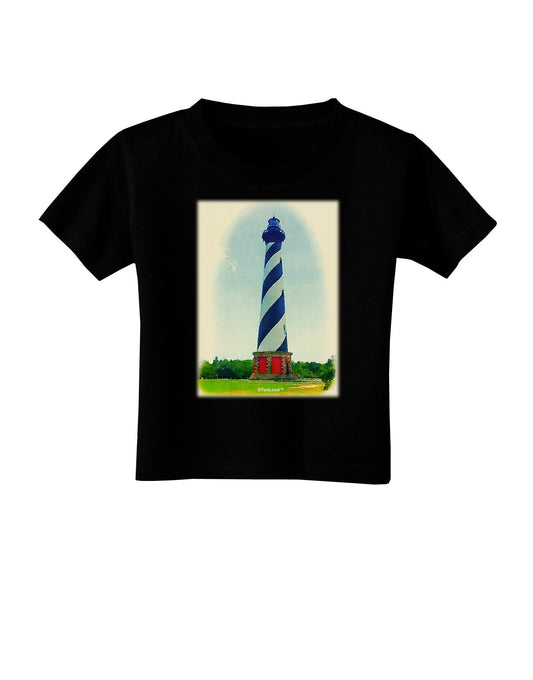 TooLoud Watercolor Lighthouse 1 Toddler T-Shirt Dark-Toddler T-Shirt-TooLoud-Black-2T-Davson Sales