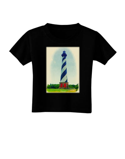 TooLoud Watercolor Lighthouse 1 Toddler T-Shirt Dark-Toddler T-Shirt-TooLoud-Black-2T-Davson Sales