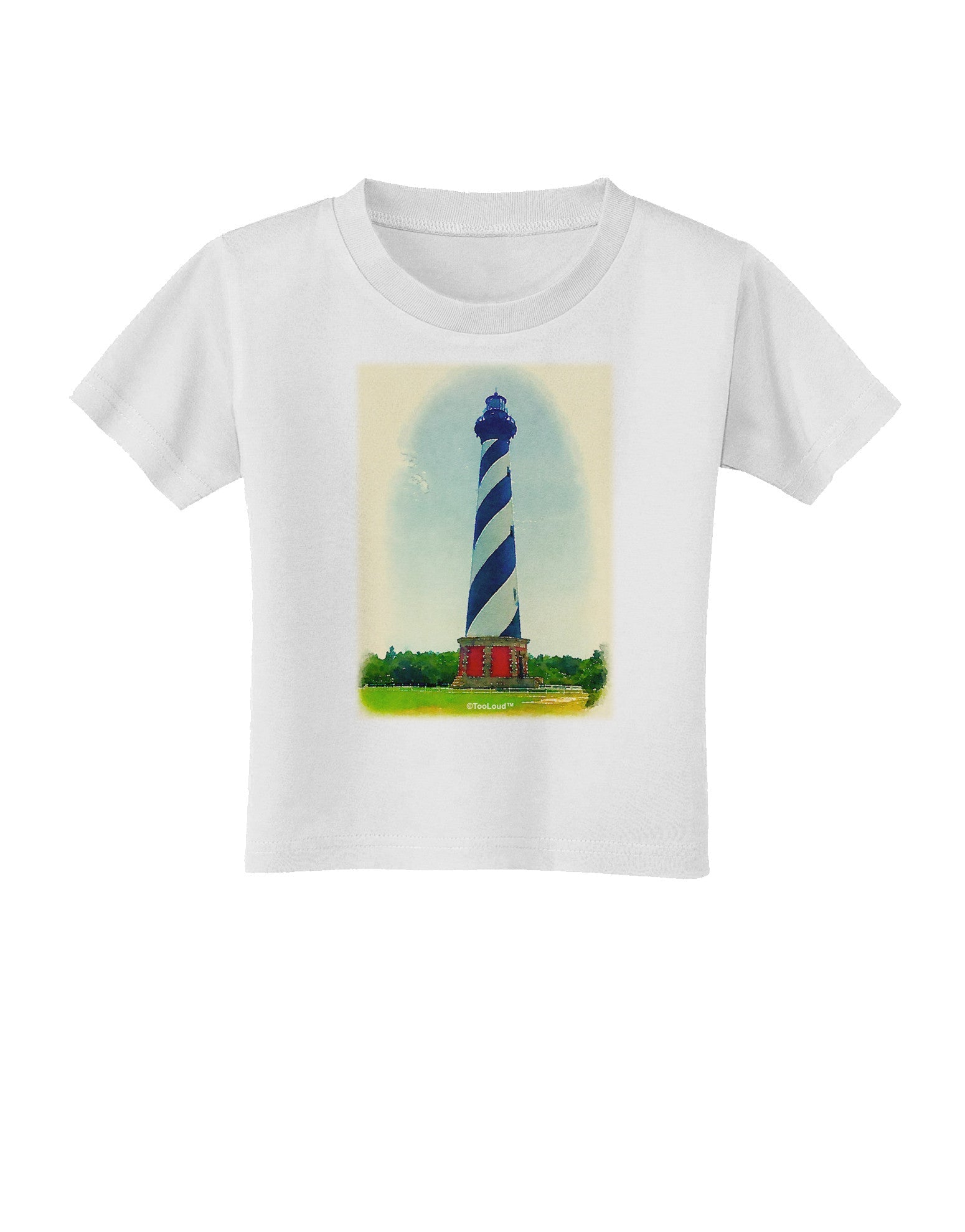 TooLoud Watercolor Lighthouse 1 Toddler T-Shirt-Toddler T-Shirt-TooLoud-White-2T-Davson Sales