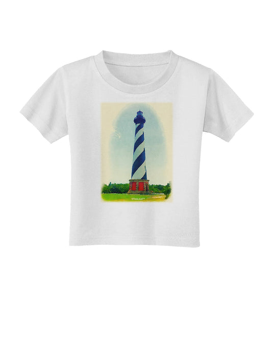 TooLoud Watercolor Lighthouse 1 Toddler T-Shirt-Toddler T-Shirt-TooLoud-White-2T-Davson Sales