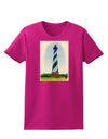 TooLoud Watercolor Lighthouse 1 Womens Dark T-Shirt-TooLoud-Hot-Pink-Small-Davson Sales