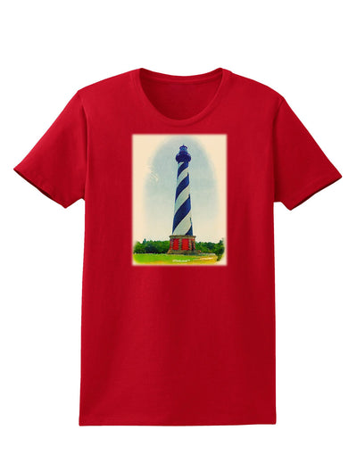 TooLoud Watercolor Lighthouse 1 Womens Dark T-Shirt-TooLoud-Red-X-Small-Davson Sales