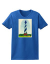 TooLoud Watercolor Lighthouse 1 Womens Dark T-Shirt-TooLoud-Royal-Blue-X-Small-Davson Sales