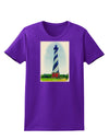 TooLoud Watercolor Lighthouse 1 Womens Dark T-Shirt-TooLoud-Purple-X-Small-Davson Sales